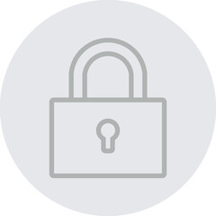 lock Vector Line Grey Circle Grey