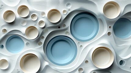 Abstract 3D Design with Circular Cutouts