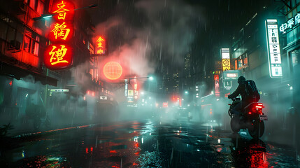 Rainy Night in Neon City