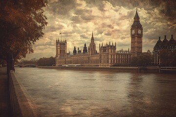 Fototapeta premium The Westminster Palace and the Big Ben clocktower