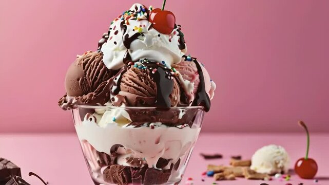 sundae ice cream in a glass