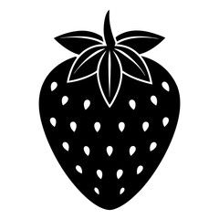 Strawberry icon silhouette vector illustration