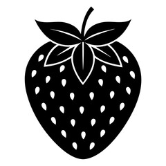 Strawberry icon silhouette vector illustration