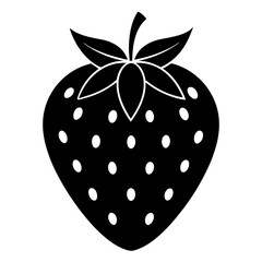 Strawberry icon silhouette vector illustration