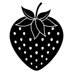 Strawberry icon silhouette vector illustration