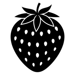 Strawberry icon silhouette vector illustration