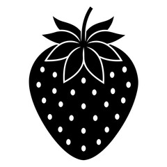 Strawberry icon silhouette vector illustration