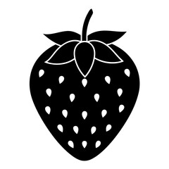 Strawberry icon silhouette vector illustration