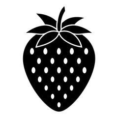 Strawberry icon silhouette vector illustration