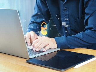 Cyber ​​security and internet data protection Using internet connection security encryption to...