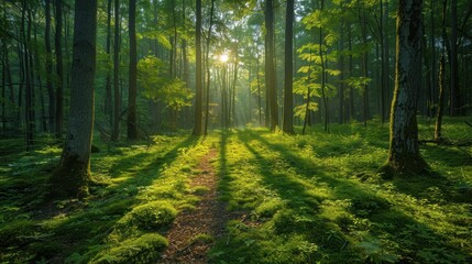 Sunlight Through the Forest
