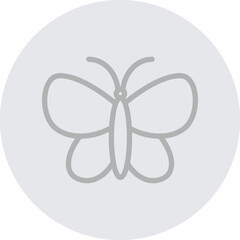 Butterfly Vector Line Grey Circle Grey