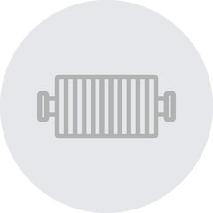 BBQ Grill Vector Line Grey Circle Grey