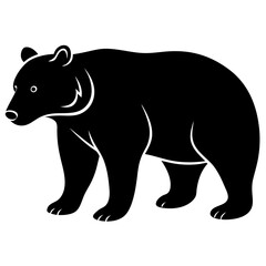silhouette of bear, bear vector illustration, pet vector art, bears silhouette, animal vector icon, eps, bear head