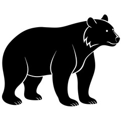 silhouette of bear, bear vector illustration, pet vector art, bears silhouette, animal vector icon, eps, bear head