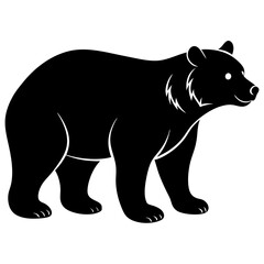 silhouette of bear, bear vector illustration, pet vector art, bears silhouette, animal vector icon, eps, bear head