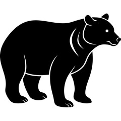 silhouette of bear, bear vector illustration, pet vector art, bears silhouette, animal vector icon, eps, bear head