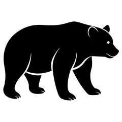 silhouette of bear, bear vector illustration, pet vector art, bears silhouette, animal vector icon, eps, bear head