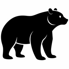 silhouette of bear, bear vector illustration, pet vector art, bears silhouette, animal vector icon, eps, bear head