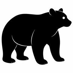 silhouette of bear, bear vector illustration, pet vector art, bears silhouette, animal vector icon, eps, bear head