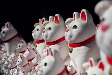 世田谷の豪徳寺で奉納されている沢山の招き猫を撮影した写真