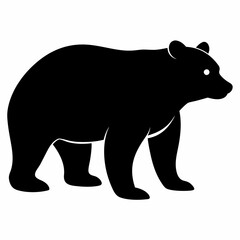 silhouette of bear, bear vector illustration, pet vector art, bears silhouette, animal vector icon, eps, bear head