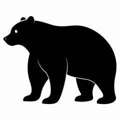silhouette of bear, bear vector illustration, pet vector art, bears silhouette, animal vector icon, eps, bear head
