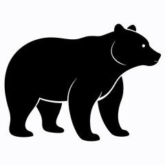 silhouette of bear, bear vector illustration, pet vector art, bears silhouette, animal vector icon, eps, bear head
