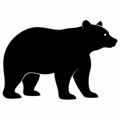 silhouette of bear, bear vector illustration, pet vector art, bears silhouette, animal vector icon, eps, bear head