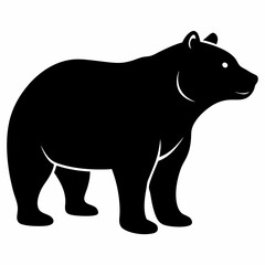 silhouette of bear, bear vector illustration, pet vector art, bears silhouette, animal vector icon, eps, bear head
