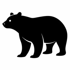 silhouette of bear, bear vector illustration, pet vector art, bears silhouette, animal vector icon, eps, bear head