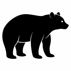 silhouette of bear, bear vector illustration, pet vector art, bears silhouette, animal vector icon, eps, bear head