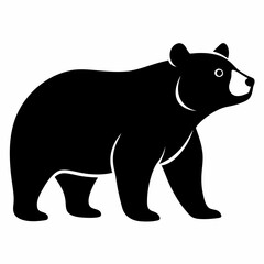 silhouette of bear, bear vector illustration, pet vector art, bears silhouette, animal vector icon, eps, bear head