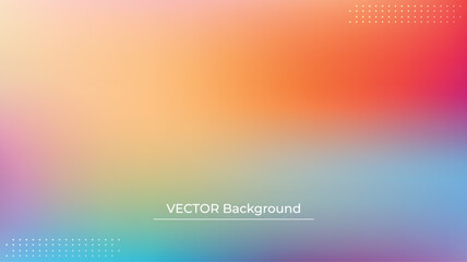 Smooth and blurry colorful gradient mesh background. Modern bright rainbow colors. Easy editable soft colored vector banner template. Premium quality