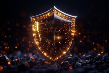 Fototapeta premium A shield code designed to maintain secrecy, focusing on protecting sensitive information and ensuring secure communication.