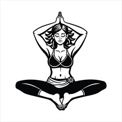 Tadasana with clear 2 leg black vector