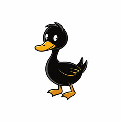 Obraz premium duck isolated on white, duck vector illustration, pet vector art, ducks silhouette, animal vector icon, eps