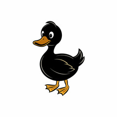 duck isolated on white, duck vector illustration, pet vector art, ducks silhouette, animal vector icon, eps