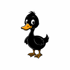 duck isolated on white, duck vector illustration, pet vector art, ducks silhouette, animal vector icon, eps
