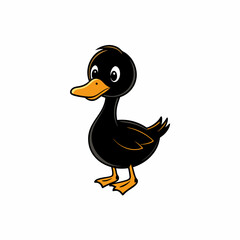 duck isolated on white, duck vector illustration, pet vector art, ducks silhouette, animal vector icon, eps