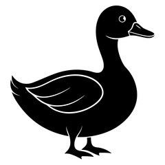 duck isolated on white, duck vector illustration, pet vector art, ducks silhouette, animal vector icon, eps