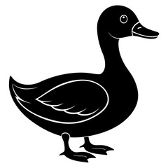 duck isolated on white, duck vector illustration, pet vector art, ducks silhouette, animal vector icon, eps