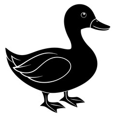 duck isolated on white, duck vector illustration, pet vector art, ducks silhouette, animal vector icon, eps