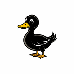 duck isolated on white, duck vector illustration, pet vector art, ducks silhouette, animal vector icon, eps