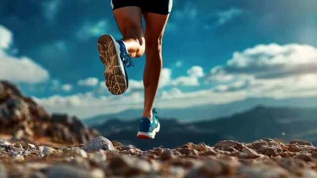 Capture the essence of outdoor exercise with a runner in action, in a studio isolate shot.
