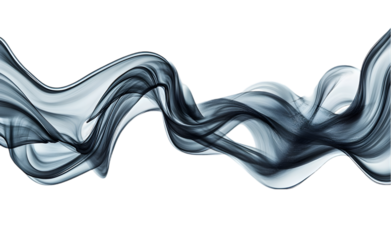 Liquid flow of gray acrylic paint ribbon isolated on transparent background.
