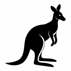 kangaroo illustration, kangaroo vector illustration, pet vector art, kangaroos silhouette, animal vector icon, eps