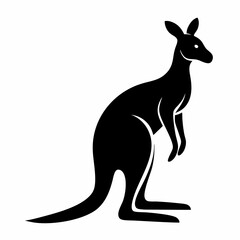 kangaroo illustration, kangaroo vector illustration, pet vector art, kangaroos silhouette, animal vector icon, eps
