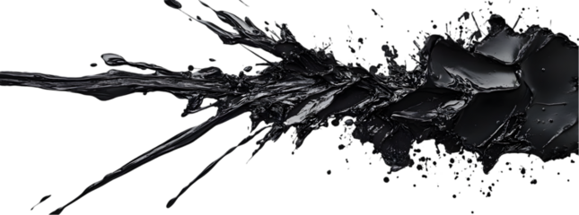 A gray black splat of paint isolated on transparent background. 