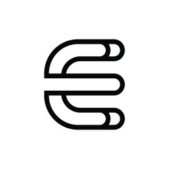 Letter E logo icon design template elements